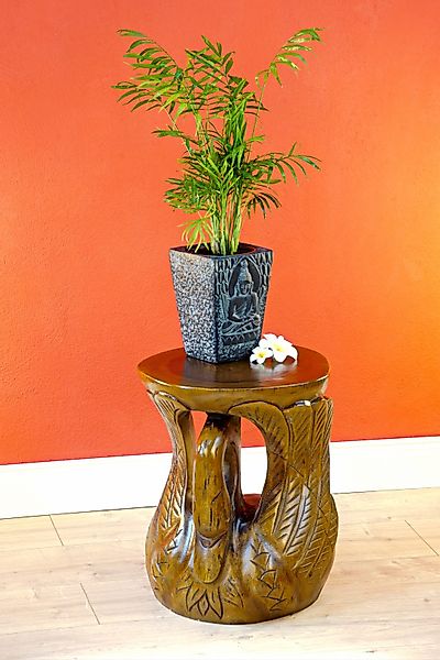 Kinaree Blumentisch Holz Beistelltisch SORONG, Schnitzerei günstig online kaufen
