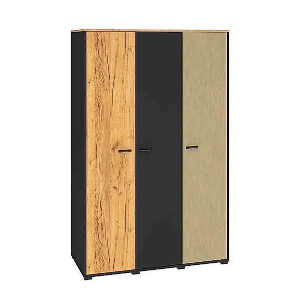 Lomadox Kleiderschrank CASPER-131 schwarz, Eiche, sandfarben, günstig online kaufen