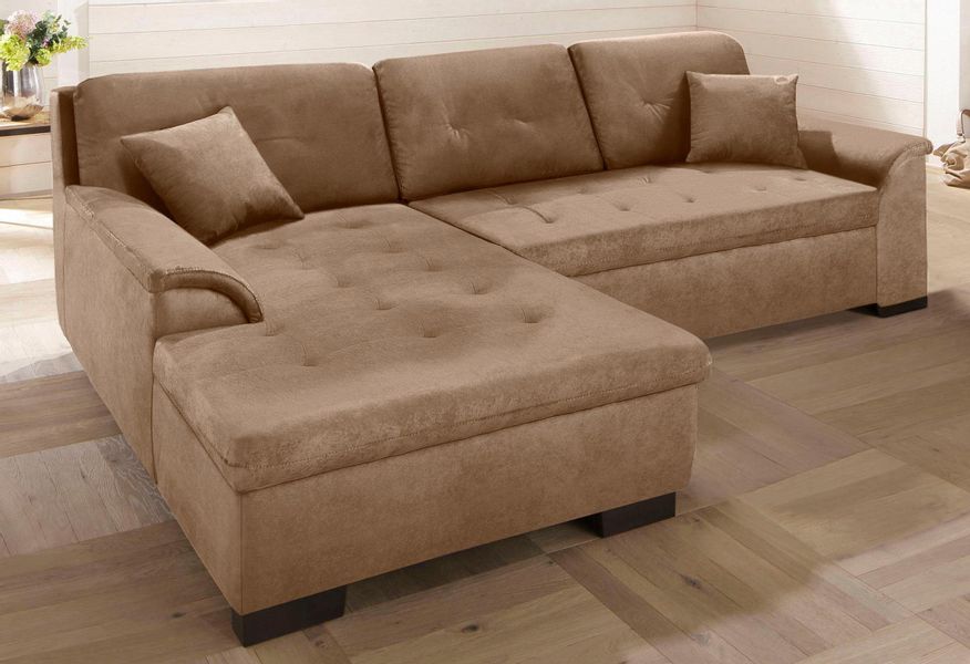 Home affaire Ecksofa "Bergen" wahlweise mit Bettfunktion L-Form günstig online kaufen