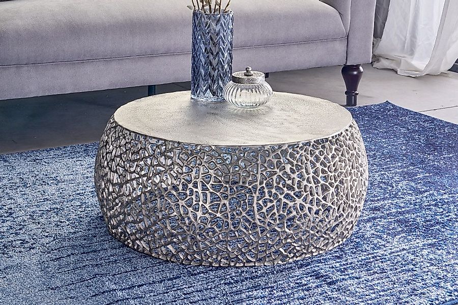 riess-ambiente Couchtisch ABSTRACT LEAF Ø75cm silber antik (Einzelartikel, günstig online kaufen