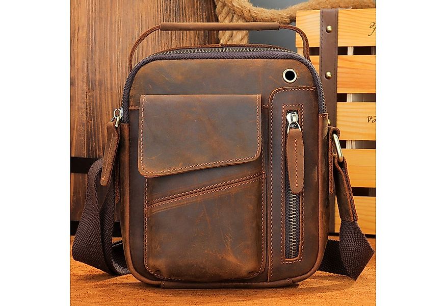 YUBRO-STUDIO Schultertasche Herren Leder Umhängetasche Echtleder Schulterta günstig online kaufen