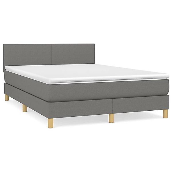 vidaXL Boxspringbett mit Matratze Dunkelgrau 140x190 cm Stoff1467119 günstig online kaufen