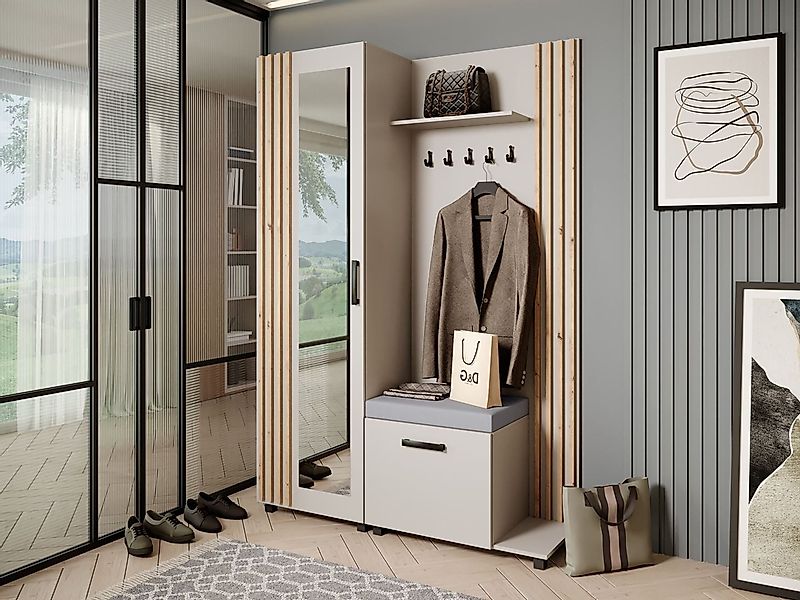 Beautysofa Garderobenschrank Garderoben-Set mit Aufhängern und günstig online kaufen