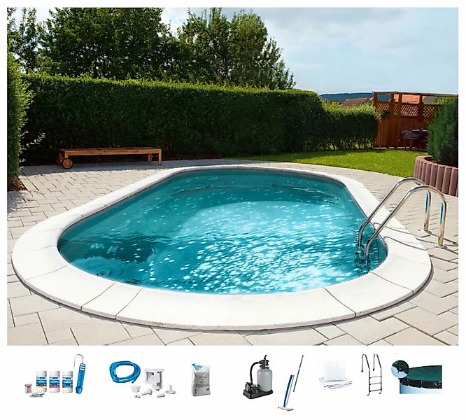 my POOL BWT Ovalpool "PREMIUM mit grauer Innenfolie", (Komplett-Set, 10 tlg günstig online kaufen