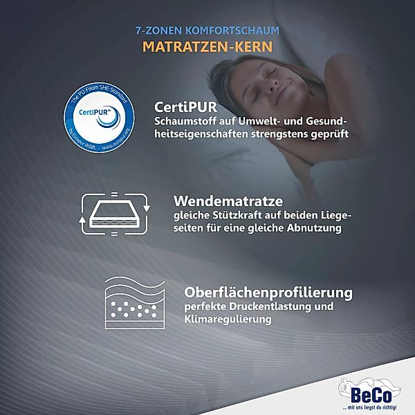Beco Komfortschaummatratze "Medibett", 15 cm hoch, Raumgewicht: 28 kg/m³, ( günstig online kaufen