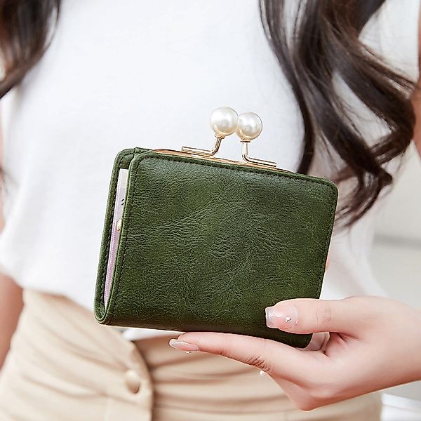 AUKUU Geldbörse Retro-Damen-Kurz-Geldbörse, Klammer-Clutch, einfache, modis günstig online kaufen