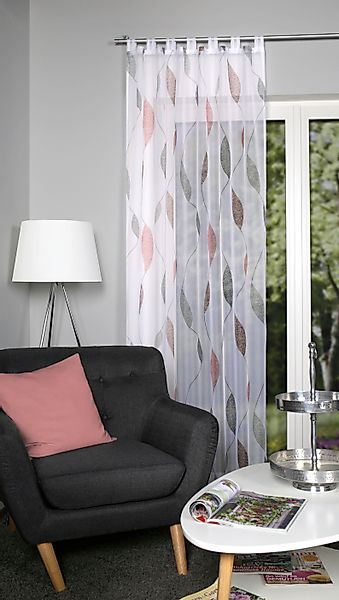 HOME WOHNIDEEN Gardine »PAOLO« Schlaufen 1 Stk. tlg. halbtransparent günstig online kaufen
