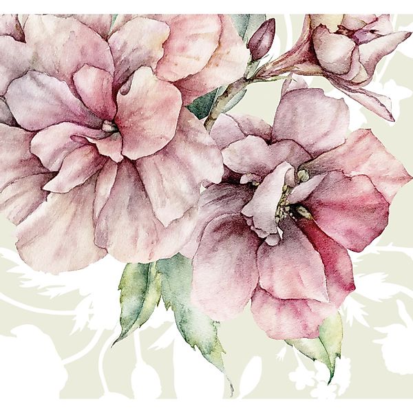 Sanders & Sanders Fototapete Blumen Rosa und Grün 300 x 280 cm 611998 günstig online kaufen