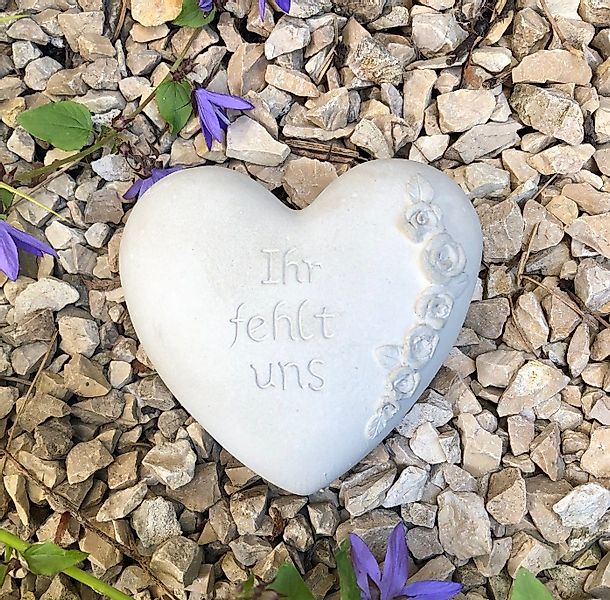 Radami Gartenfigur Grabherz Gedenkstein "Ihr fehlt günstig online kaufen