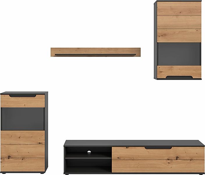 INOSIGN Wohnwand "SKEPP, 4-teilig, best. aus: 2x Vitrine, 1x Lowboad & 1x W günstig online kaufen