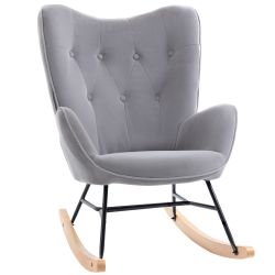 HOMCOM Schaukelstuhl ergonomisch, mit Samtoptik (Schwingsessel, günstig online kaufen
