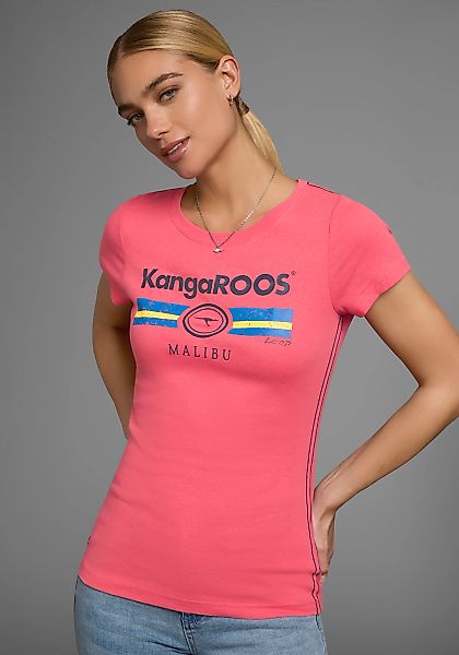 KangaROOS T-Shirt, Kurzarm, unifarben und bedruckt, Rundhalsausschnitt günstig online kaufen