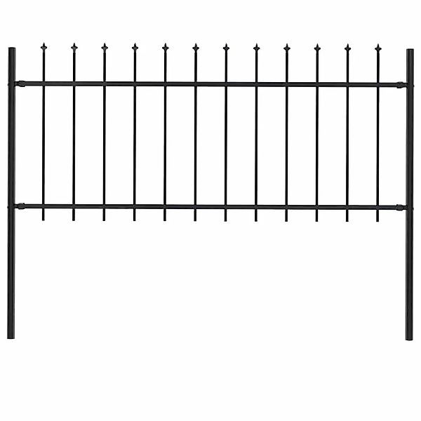 vidaXL Gartenzaun mit Speerspitze Stahl 181 x 80 cm Schwarz 144924 günstig online kaufen