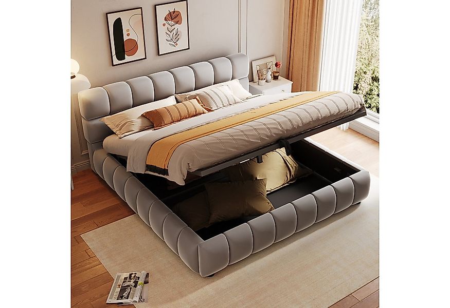 Flieks Polsterbett, Hydraulisches Doppelbett 140x200cm, geeignet für eingeb günstig online kaufen