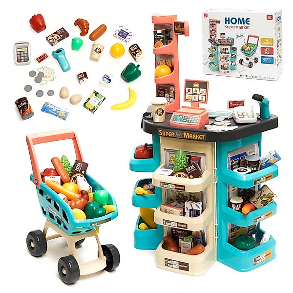 LA CUTE Spielküche Spielzeug-Supermarkt mit Zubehör günstig online kaufen