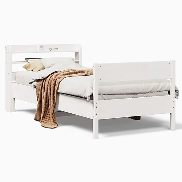 vidaXL Massivholzbett ohne Matratze Weiß 90x190 cm Kiefernholz 3306949 günstig online kaufen