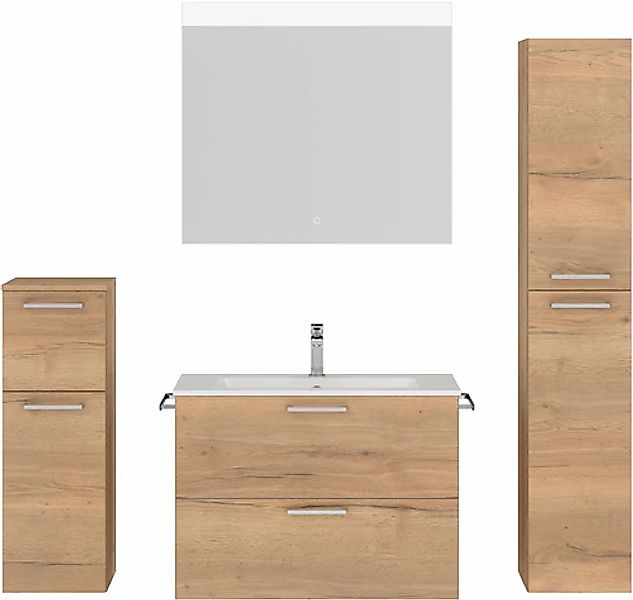 nobilia® Badmöbel-Set »Tolvina« vormontiert, mit Soft-Close, 4 Stk. tlg. günstig online kaufen