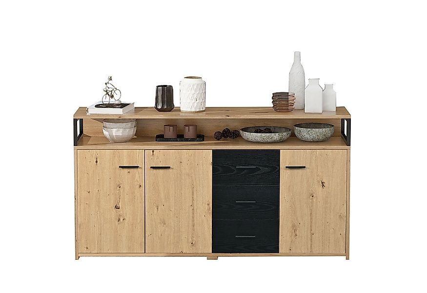 REDOM Sideboard Sideboard modern mit 3 Türen (mit drei Türen und drei Schub günstig online kaufen