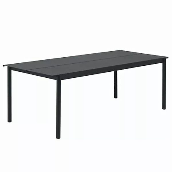 rechteckiger Tisch Linear metall schwarz / Stahl - 220 x 90 cm - Muuto - Sc günstig online kaufen