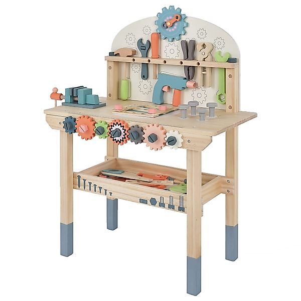 KOMFOTTEU Spielwerkbank, Arbeitsplatte & unterer Ablage, günstig online kaufen