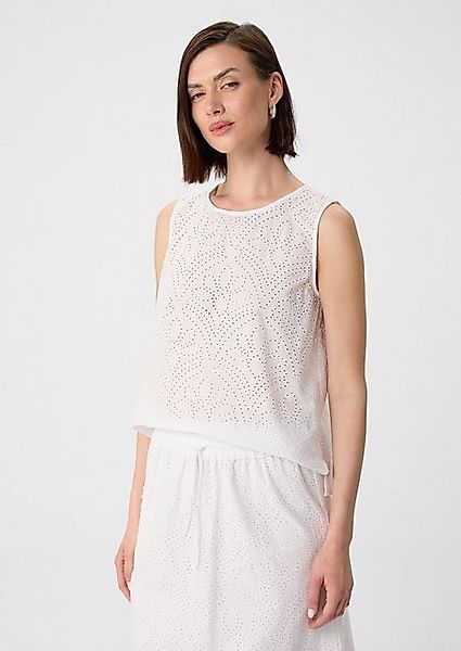 comma casual identity Blusentop Ärmelloses Top mit Lochstickerei günstig online kaufen