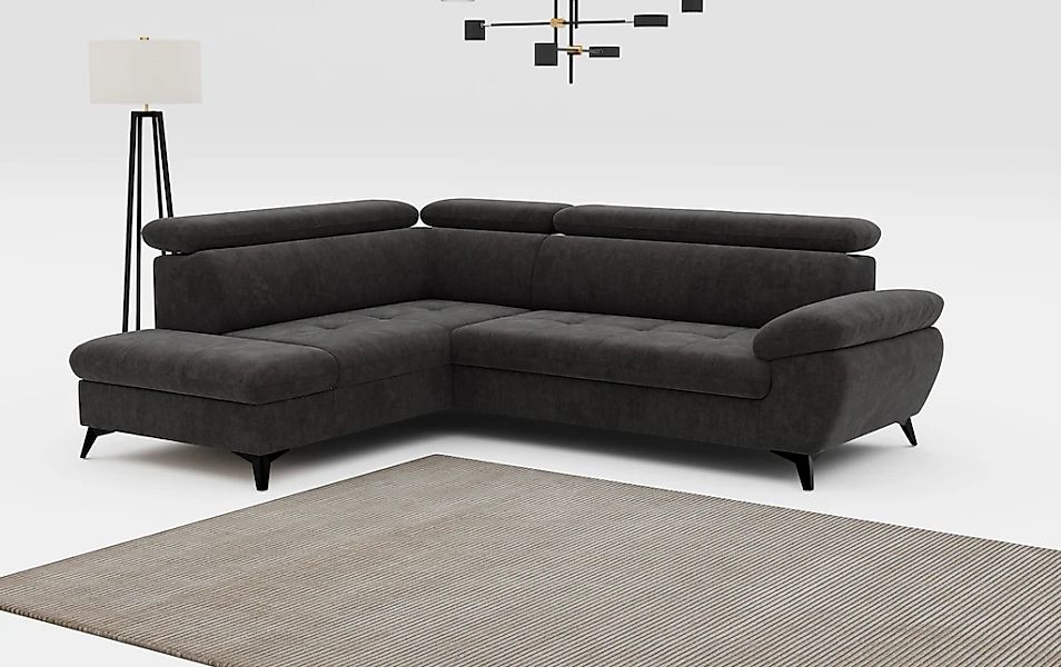 COTTA Ecksofa "Hudson L-Form, B: 256 cm" mit Kopfteilverstellung, optional günstig online kaufen