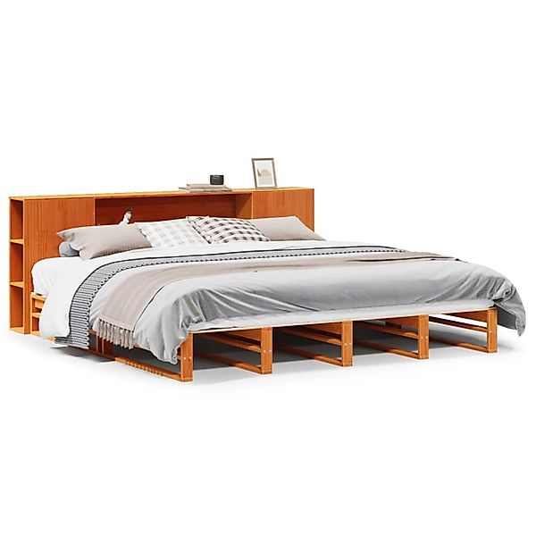 vidaXL Massivholzbett ohne Matratze Wachsbraun 180x200 cm Massivholz 332388 günstig online kaufen