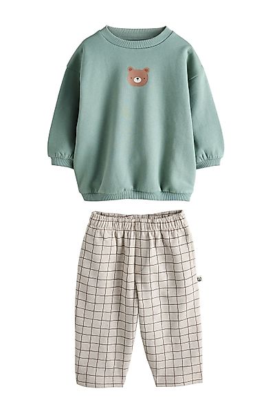 Next Sweatanzug Gemusterte Jogginghose und Sweatshirt günstig online kaufen
