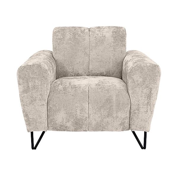 Beautysofa Sessel mit Metallbeine in schwarzer günstig online kaufen