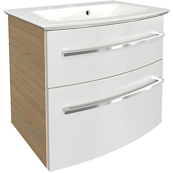 Fackelmann Badmöbel-Set B.Style 2-tlg. 63,2 cm Sandeiche/Weiß günstig online kaufen