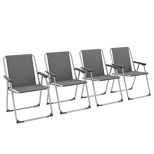 Outsunny Klappstühle 4er-Set Oxfordstoff Grau 53L x 54B x 76H cm günstig online kaufen