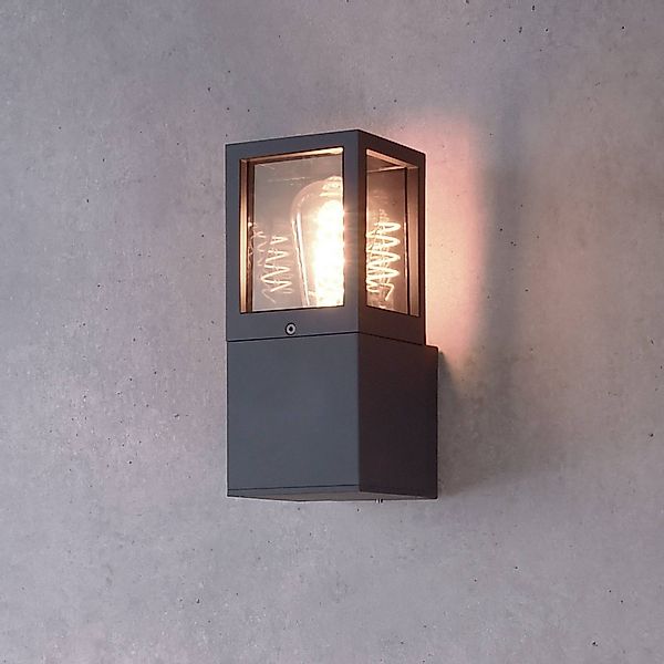 Außenwandlampe Facado II, grau/rauchgrau, Breite 11 cm, IP65 günstig online kaufen