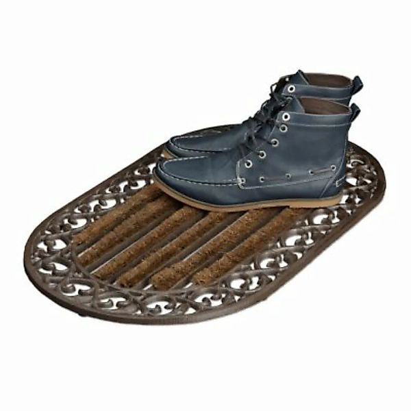 relaxdays 1 x Fußabtreter Gusseisen oval bronze günstig online kaufen