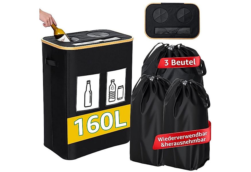 GARPROVM Flaschenkorb, 160 l, Flaschen-Sammelbehälter mit 3 Innensäcken & S günstig online kaufen
