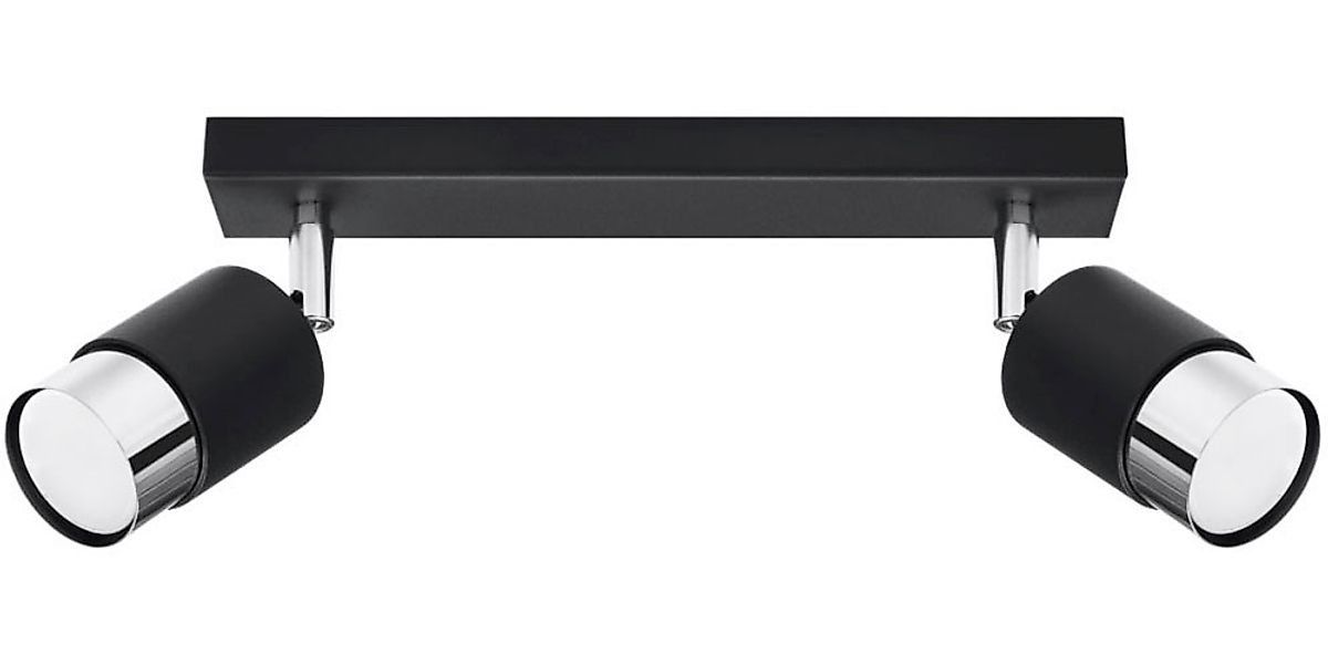 SOLLUX lighting Deckenleuchte »NERO«, 2 flammig, Leuchtmittel GU10   ohne L günstig online kaufen