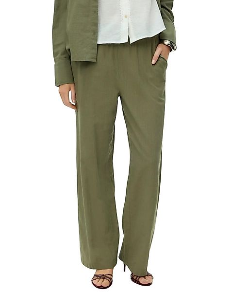 Vero Moda Leinenhose Mid Waist Stoffhose mit weitem Bein günstig online kaufen