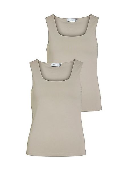 Vila Shirttop 2er-SET Tank Top Bluse Figurbetont (2-tlg) 8457 in Grau-2 günstig online kaufen