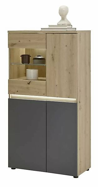 Highboard inkl. Beleuchtung LILLE von Bega HBZ Artisan Eiche/ Anthrazit günstig online kaufen