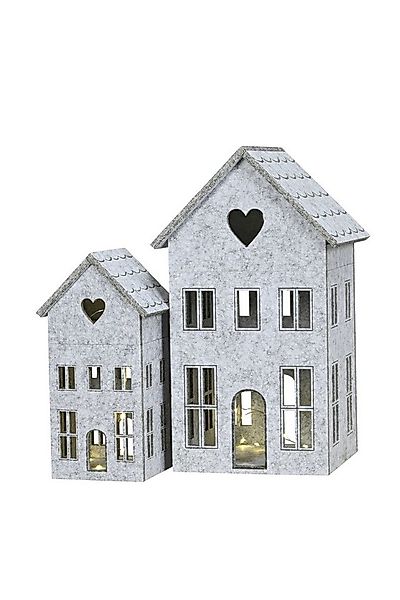 finehomegarden Dekofigur Haus Led mit Timer 2erSet H28cm + H40cm Dekohaus P günstig online kaufen