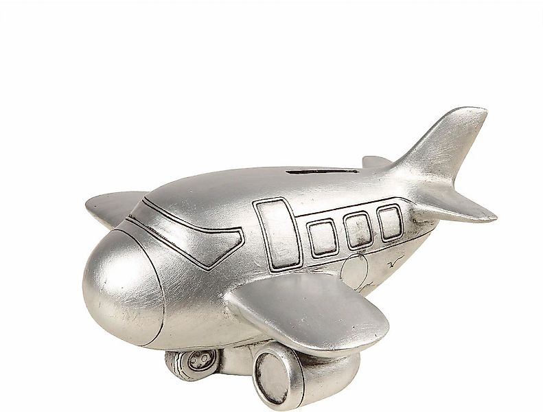 Ambiente Haus Spardose "Flugzeug, silberfarben" Sparschwein, Retro-Design, günstig online kaufen