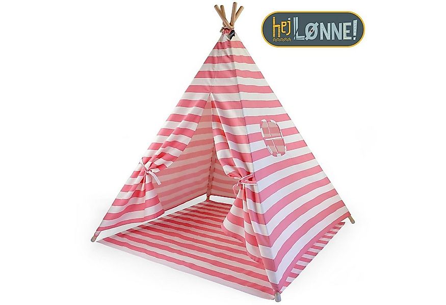 Hej Lønne Tipi-Zelt Tipi Zelt für Kinder rosa gestreift Kinderzelt, (6er Se günstig online kaufen