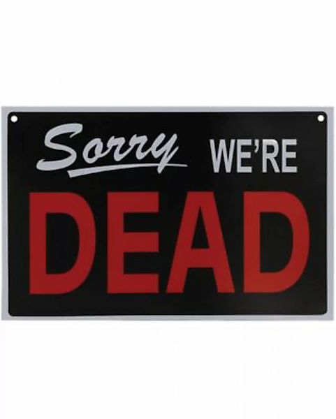 Sorry we´re Dead Warnschild als Halloween Wand Dekoration Partydeko schwarz günstig online kaufen
