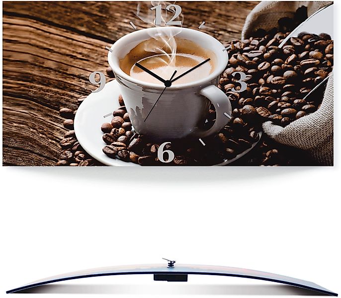 Artland Wanduhr »Heißer Kaffee - dampfender Kaffee«, 3D Optik gebogen, mit günstig online kaufen