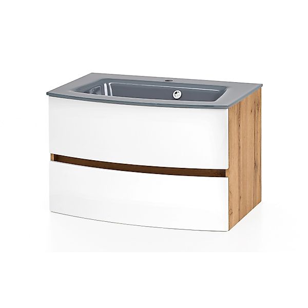 Held Möbel Einzelwaschtisch Salerno 80 cm Weiß Matt mit Softclose günstig online kaufen