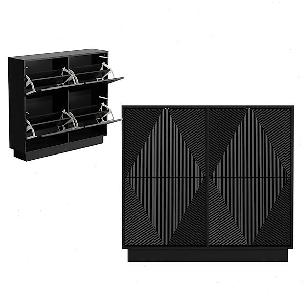 UEV Schuhschrank mit 4 Klappen Schuhregal günstig online kaufen