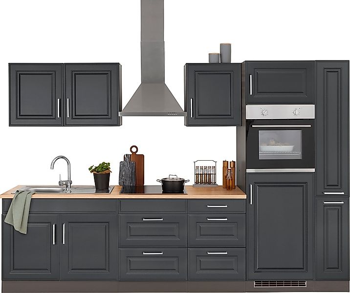 HELD MÖBEL Küchenzeile "Stockholm", Breite 300 cm, mit hochwertigen MDF Fro günstig online kaufen