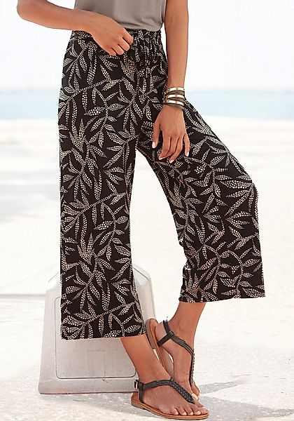 LASCANA Culotte (mit Bindegürtel) mit Blätterdruck, luftige Sommerhose in 7 günstig online kaufen