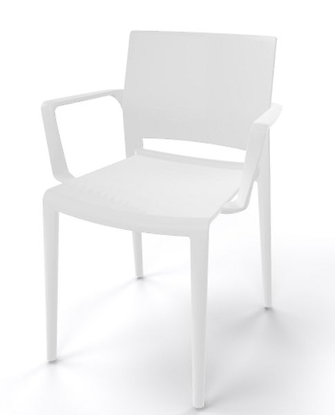 Robuster Stapelstuhl Bakhita B - mit Armlehne für Garten und Wohnbereich we günstig online kaufen