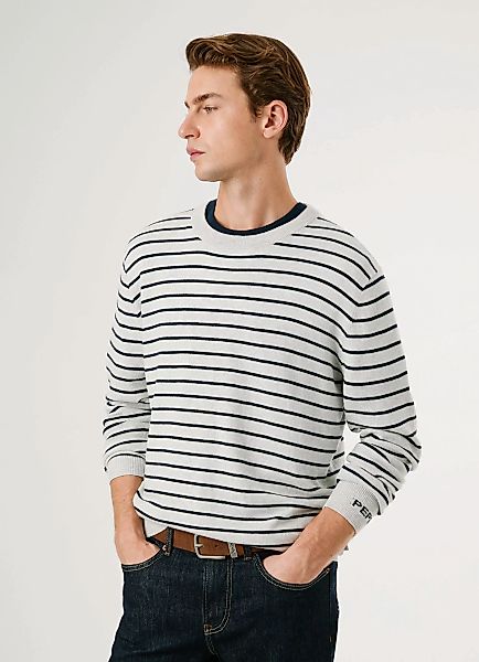 Pepe Jeans Rundhalspullover "ANDRE STRIPES", mit Kaschmir-Anteil, gestreift günstig online kaufen