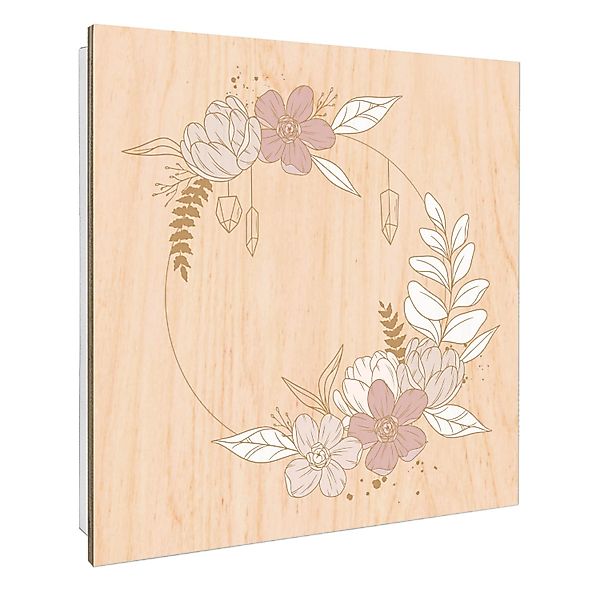 Banjado Großer Schlüsselbox Holz 30x30cm Weiß Scharnier Rechts 50 Haken Sch günstig online kaufen